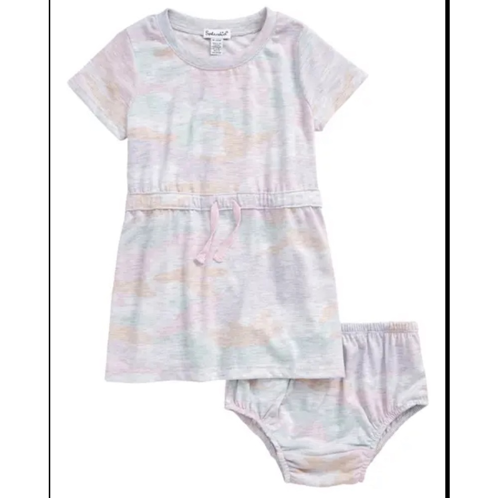 Splendid Pastel Camo Dress and Bloomers. Size 6-12M